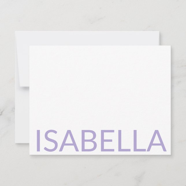 Modern Typography Personalized Lavender Name Card (Front)