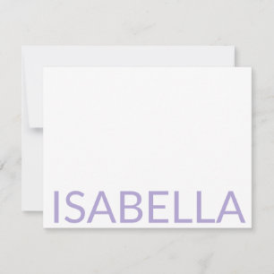 Modern Typography Personalized Lavender Name Card