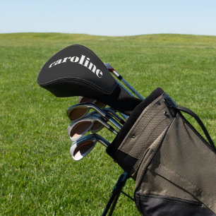 Modern Typography Personalized Name Black White Golf Head Cover