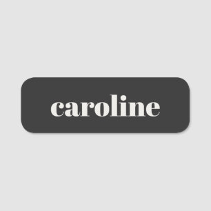 Modern Typography Personalized Name Black White Tag
