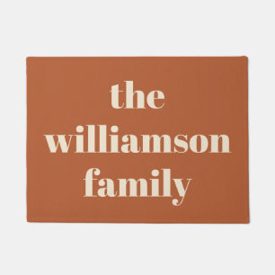 Modern Typography Personalized Name   Rust  Doormat