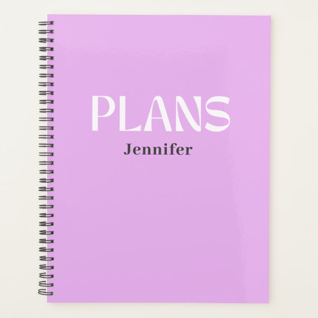 Modern Typography Personalized Purple Planner (Front)