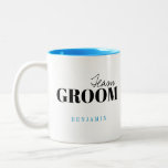 Modern Typography Personalized Team Groom Mug<br><div class="desc">Elegant modern minimalist typography team groom design in black and blue,  simple and unique. Great Bachelor Party gifts for groom teams
See matching team bride mugs in collection. 
Customize the mug and text colour with your choice.</div>