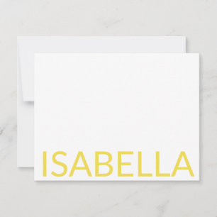 Modern Typography Personalized Yellow Name  Card