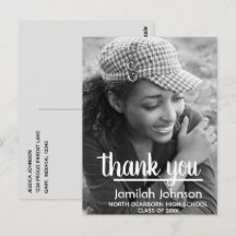 Modern Typography Photo 2025 Graduation Thank You