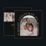 Modern typography photo collage black Christmas Holiday Card<br><div class="desc">Modern minimal graphic abstract shape photo collage black Christmas holiday card. Bold on trend design. Part of a holiday collection.</div>