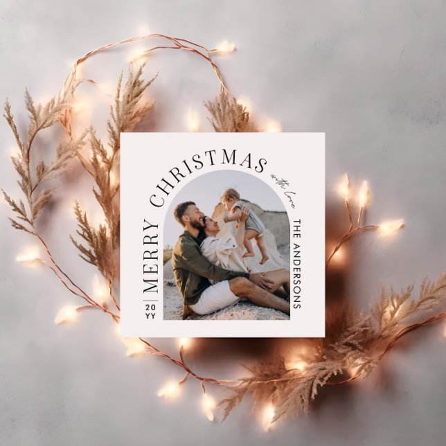 Modern typography photo collage Christmas Holiday Card (Creator Uploaded)