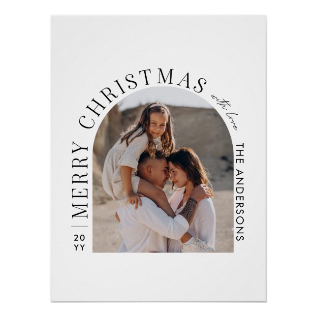 Modern typography photo collage Christmas Poster (Front)