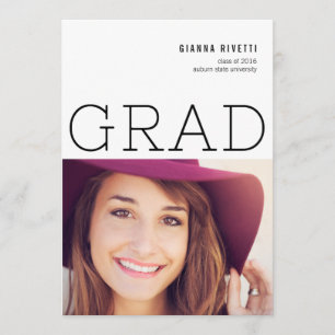 Modern Typography Photo Graduation Announcement