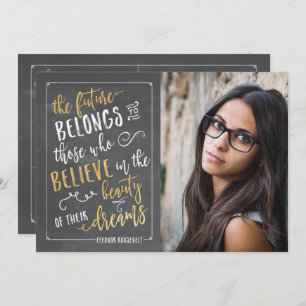 Modern Typography Photo Graduation Announcements
