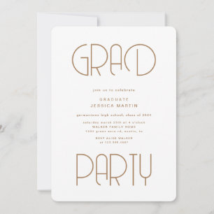 Modern Typography Photo Graduation Party Invite