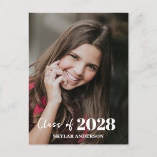 Modern Typography Photo Graduation Postcard