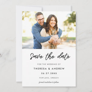 Modern typography photo save the date