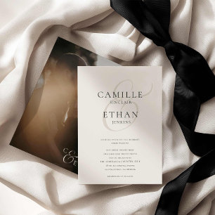 Modern Typography Photo Wedding Invitation