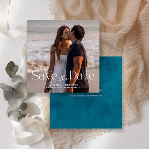 Modern Typography Photo Wedding Invitation