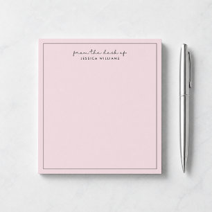 modern typography, pink 2 from the desk of notepad