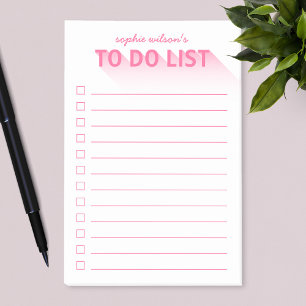 Modern Typography Pink To Do List Post-it Notes