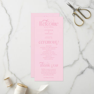 Modern Typography Pink Wedding Program