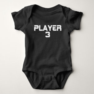 Modern Typography Player Three Matching Baby Bodysuit