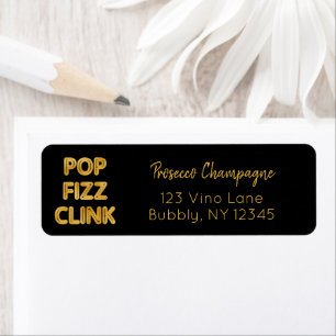 Modern Typography Pop Fizz Clink Return Address