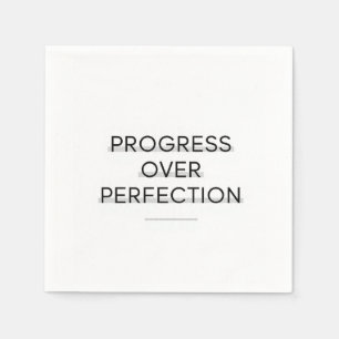Modern typography progress over perfection text napkin