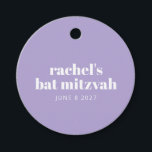 Modern Typography Purple Bat Mitzvah Personalized Favour Tags<br><div class="desc">Personalized Bold Typography Lavender Purple Modern Favour Tags</div>