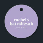Modern Typography Purple Bat Mitzvah Personalized Favour Tags<br><div class="desc">Personalized Bold Typography Lavender Purple Modern Favour Tags</div>