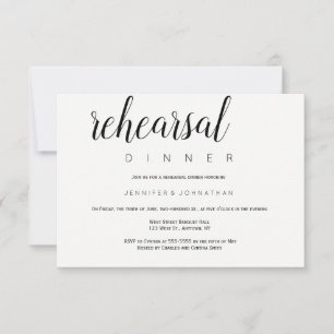 Modern typography rehearsal dinner invitations