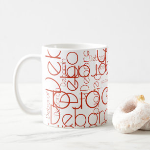 Modern Typography Retro red grapefruit-color Coffee Mug