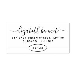 Modern Typography Return Addres for Mail Art Rubber Stamp