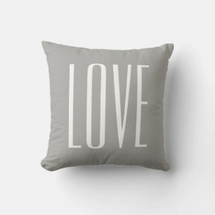 Modern Typography Saga Green Love Throw Pillow