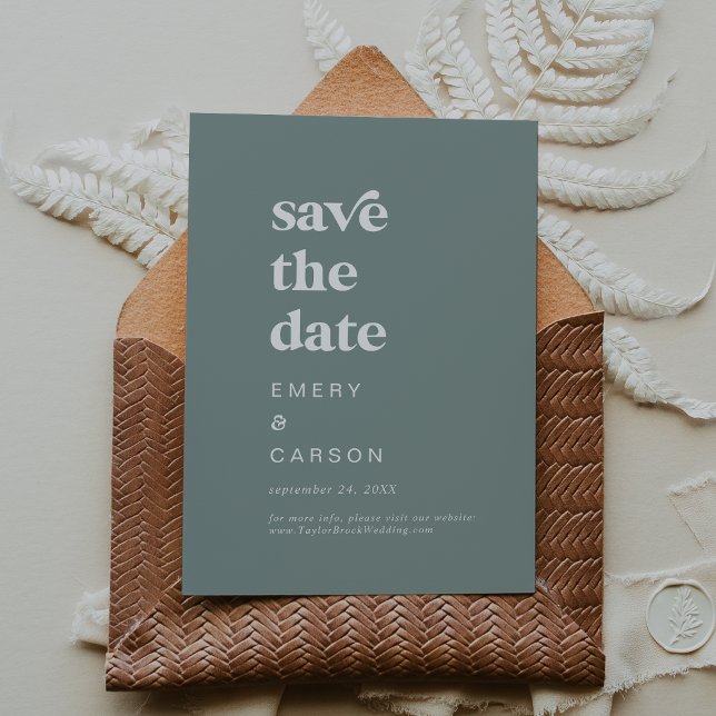 Modern Typography | Sage Green Save the Date (Creator Uploaded)