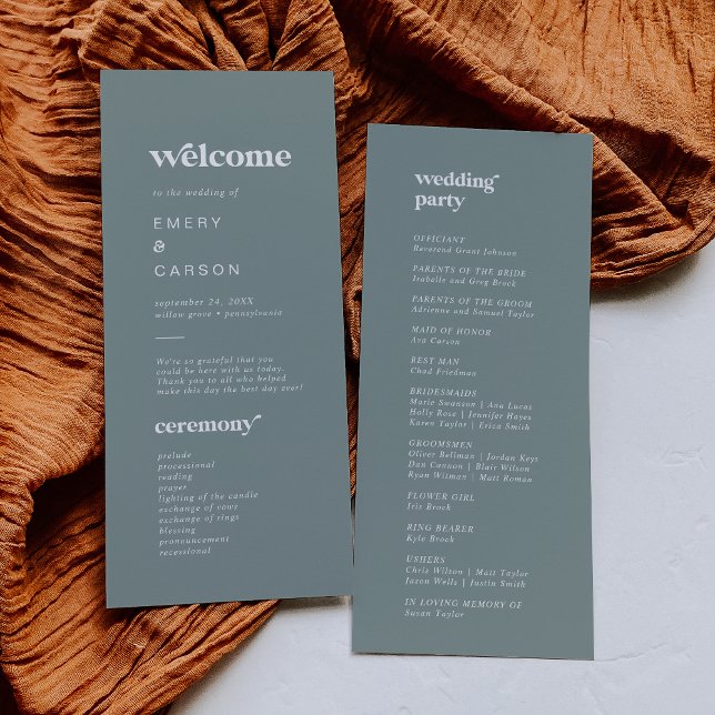 Modern Typography | Sage Green Wedding Program (Creator Uploaded)