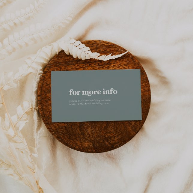 Modern Typography | Sage Green Wedding Website Enclosure Card (Creator Uploaded)