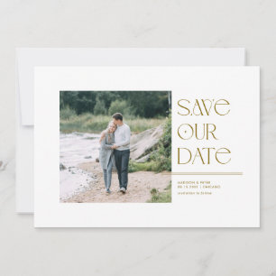 Modern Typography Save the Date Square Photo
