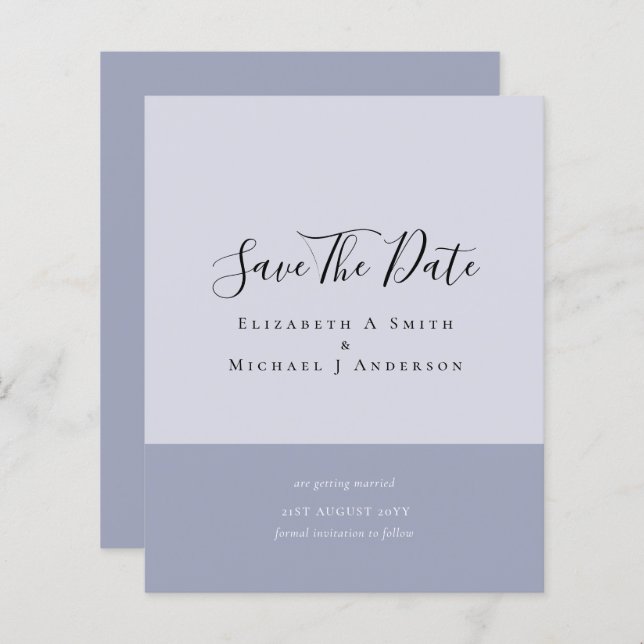 Modern Typography Save The Dates BUDGET (Front/Back)