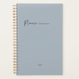 Modern Typography Script Blue Weekly Monthly Planner