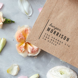 Modern Typography Script Name & Return Address Self-inking Stamp