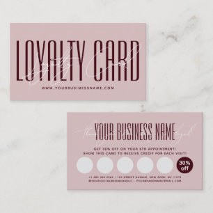 Modern typography script reward  loyalty card