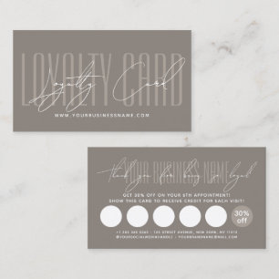 Modern typography script reward  loyalty card