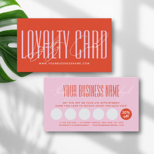 Modern typography script reward loyalty card