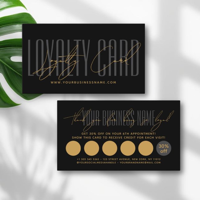 Modern typography script reward  loyalty card (Creator Uploaded)