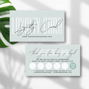 Modern typography script reward  loyalty card
