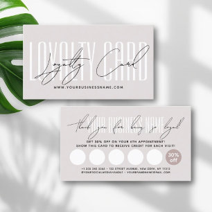 Modern typography script reward  loyalty card