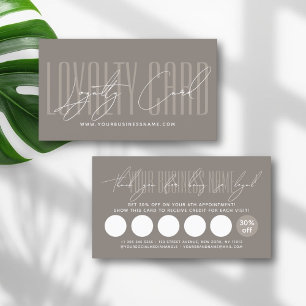 Modern typography script reward  loyalty card