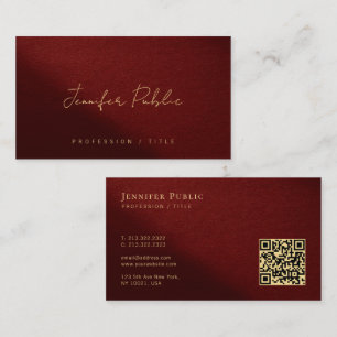 Modern Typography Script Template Custom QR Code Business Card