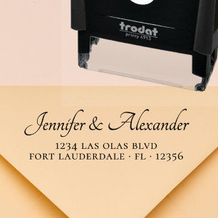 Modern Typography Script Wedding Return Address S Self-inking Stamp