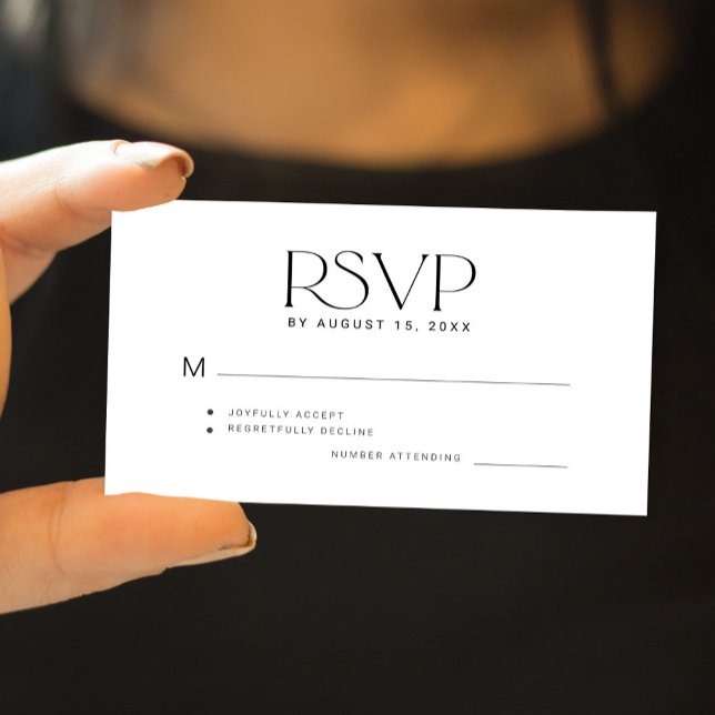 Modern typography simple budget wedding RSVP Card (Creator Uploaded)