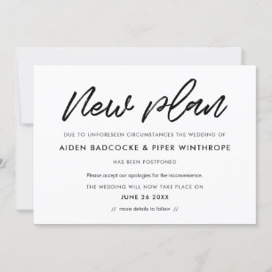 Modern typography simple New plan wedding update Invitation