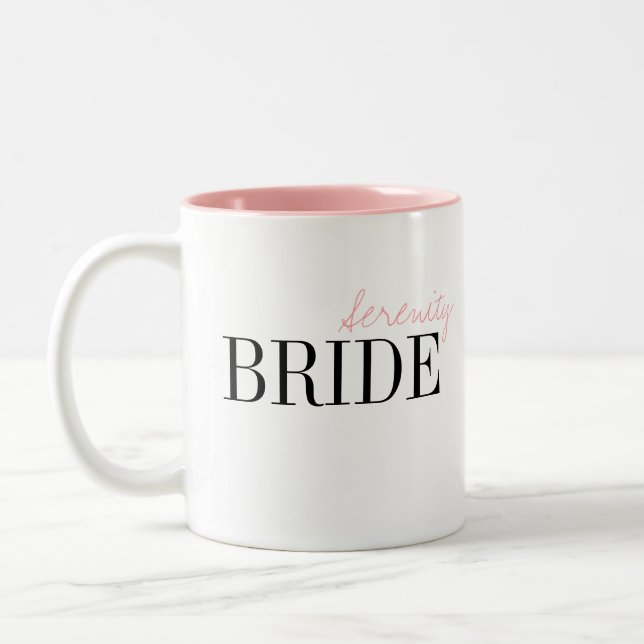 Modern Typography Simple Personalized Bride Mug (Left)